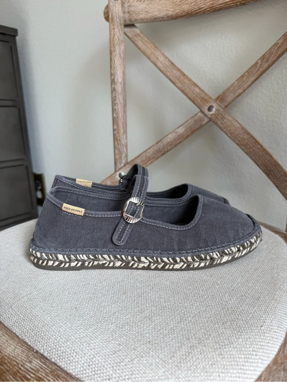 Free people Oasis Mary Jane Espadrilles washed black